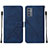 Custodia Portafoglio In Pelle Cover con Supporto Y01B per Samsung Galaxy Quantum2 5G Blu