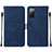 Custodia Portafoglio In Pelle Cover con Supporto Y01B per Samsung Galaxy S20 FE (2022) 5G Blu