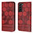 Custodia Portafoglio In Pelle Cover con Supporto Y01B per Samsung Galaxy S21 Plus 5G Rosso
