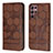 Custodia Portafoglio In Pelle Cover con Supporto Y01B per Samsung Galaxy S23 Ultra 5G Marrone