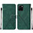 Custodia Portafoglio In Pelle Cover con Supporto Y01B per Vivo Y10 Verde