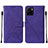 Custodia Portafoglio In Pelle Cover con Supporto Y01B per Vivo Y10 Viola