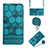 Custodia Portafoglio In Pelle Cover con Supporto Y01B per Xiaomi Poco X4 Pro 5G Ciano