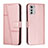 Custodia Portafoglio In Pelle Cover con Supporto Y01X per Motorola Moto E32 Oro Rosa