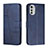 Custodia Portafoglio In Pelle Cover con Supporto Y01X per Motorola Moto E32s Blu