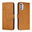 Custodia Portafoglio In Pelle Cover con Supporto Y01X per Motorola Moto E32s Marrone Chiaro