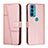 Custodia Portafoglio In Pelle Cover con Supporto Y01X per Motorola Moto Edge 20 5G Oro Rosa