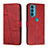 Custodia Portafoglio In Pelle Cover con Supporto Y01X per Motorola Moto Edge 20 5G Rosso