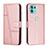 Custodia Portafoglio In Pelle Cover con Supporto Y01X per Motorola Moto Edge 20 Lite 5G Oro Rosa