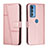 Custodia Portafoglio In Pelle Cover con Supporto Y01X per Motorola Moto Edge 20 Pro 5G Oro Rosa