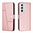 Custodia Portafoglio In Pelle Cover con Supporto Y01X per Motorola Moto Edge Plus (2022) 5G Oro Rosa