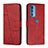 Custodia Portafoglio In Pelle Cover con Supporto Y01X per Motorola Moto Edge S Pro 5G Rosso