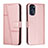 Custodia Portafoglio In Pelle Cover con Supporto Y01X per Motorola Moto G 5G (2022) Oro Rosa