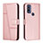 Custodia Portafoglio In Pelle Cover con Supporto Y01X per Motorola Moto G Pure Oro Rosa