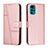 Custodia Portafoglio In Pelle Cover con Supporto Y01X per Motorola Moto G22 Oro Rosa