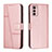 Custodia Portafoglio In Pelle Cover con Supporto Y01X per Motorola Moto G42 Oro Rosa