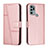 Custodia Portafoglio In Pelle Cover con Supporto Y01X per Motorola Moto G60s Oro Rosa