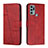 Custodia Portafoglio In Pelle Cover con Supporto Y01X per Motorola Moto G60s Rosso