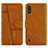 Custodia Portafoglio In Pelle Cover con Supporto Y01X per Samsung Galaxy A01 SM-A015 Marrone Chiaro