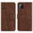 Custodia Portafoglio In Pelle Cover con Supporto Y01X per Samsung Galaxy A42 5G Marrone