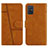 Custodia Portafoglio In Pelle Cover con Supporto Y01X per Samsung Galaxy A71 5G Marrone Chiaro
