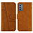 Custodia Portafoglio In Pelle Cover con Supporto Y01X per Samsung Galaxy A82 5G Marrone Chiaro