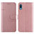 Custodia Portafoglio In Pelle Cover con Supporto Y01X per Samsung Galaxy M02 Oro Rosa