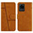 Custodia Portafoglio In Pelle Cover con Supporto Y01X per Samsung Galaxy S20 Ultra Marrone Chiaro