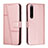 Custodia Portafoglio In Pelle Cover con Supporto Y01X per Sony Xperia 1 IV Oro Rosa