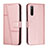 Custodia Portafoglio In Pelle Cover con Supporto Y01X per Sony Xperia 10 IV Oro Rosa