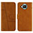 Custodia Portafoglio In Pelle Cover con Supporto Y01X per Xiaomi Mi 10i 5G Marrone Chiaro