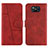 Custodia Portafoglio In Pelle Cover con Supporto Y01X per Xiaomi Poco X3 NFC Rosso