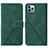 Custodia Portafoglio In Pelle Cover con Supporto Y02B per Apple iPhone 13 Pro Max Verde