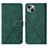 Custodia Portafoglio In Pelle Cover con Supporto Y02B per Apple iPhone 13 Verde