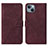 Custodia Portafoglio In Pelle Cover con Supporto Y02B per Apple iPhone 14 Plus Rosso Rosa