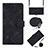 Custodia Portafoglio In Pelle Cover con Supporto Y02B per Motorola Moto E32 Nero