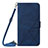 Custodia Portafoglio In Pelle Cover con Supporto Y02B per Samsung Galaxy S21 5G Blu