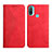 Custodia Portafoglio In Pelle Cover con Supporto Y02X per Motorola Moto E20 Rosso