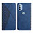 Custodia Portafoglio In Pelle Cover con Supporto Y02X per Motorola Moto G31 Blu