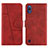 Custodia Portafoglio In Pelle Cover con Supporto Y02X per Samsung Galaxy A10 Rosso