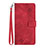 Custodia Portafoglio In Pelle Cover con Supporto Y03B per Huawei Honor 9X Rosso