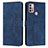 Custodia Portafoglio In Pelle Cover con Supporto Y03X per Motorola Moto G10 Blu