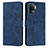 Custodia Portafoglio In Pelle Cover con Supporto Y03X per Oppo F19 Pro Blu