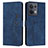 Custodia Portafoglio In Pelle Cover con Supporto Y03X per Oppo Reno8 5G Blu