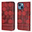 Custodia Portafoglio In Pelle Cover con Supporto Y04B per Apple iPhone 13 Rosso Rosa