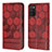Custodia Portafoglio In Pelle Cover con Supporto Y04B per Samsung Galaxy A03s Rosso