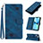 Custodia Portafoglio In Pelle Cover con Supporto Y06B per Apple iPhone 13 Blu