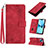 Custodia Portafoglio In Pelle Cover con Supporto Y06B per Apple iPhone 13 Rosso