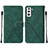 Custodia Portafoglio In Pelle Cover con Supporto Y07B per Samsung Galaxy S21 5G Verde