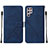 Custodia Portafoglio In Pelle Cover con Supporto Y07B per Samsung Galaxy S21 Ultra 5G Blu